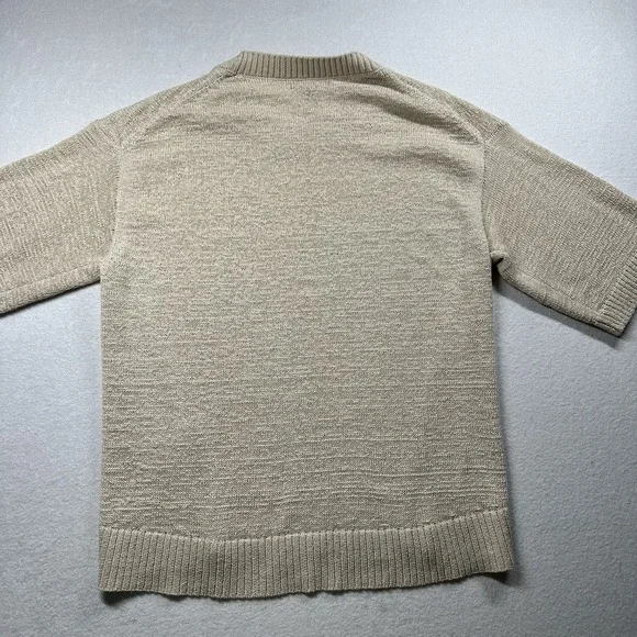 Banana Republic Slouchy Sweater Tee Women M Ivory Cream Cotton Blend Casual - Picture 2 of 9